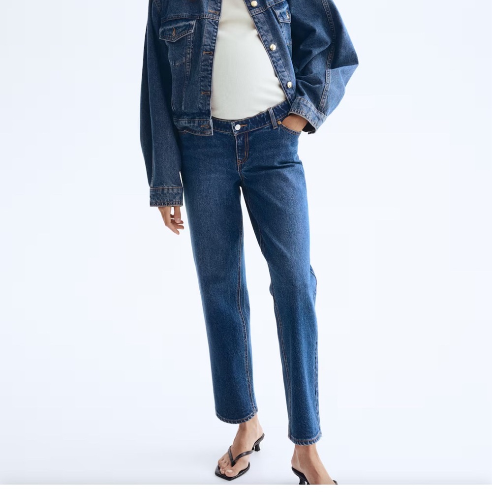 H&M Mama Before & After Straight Low Ankle Jeans - Picture 2 of 4